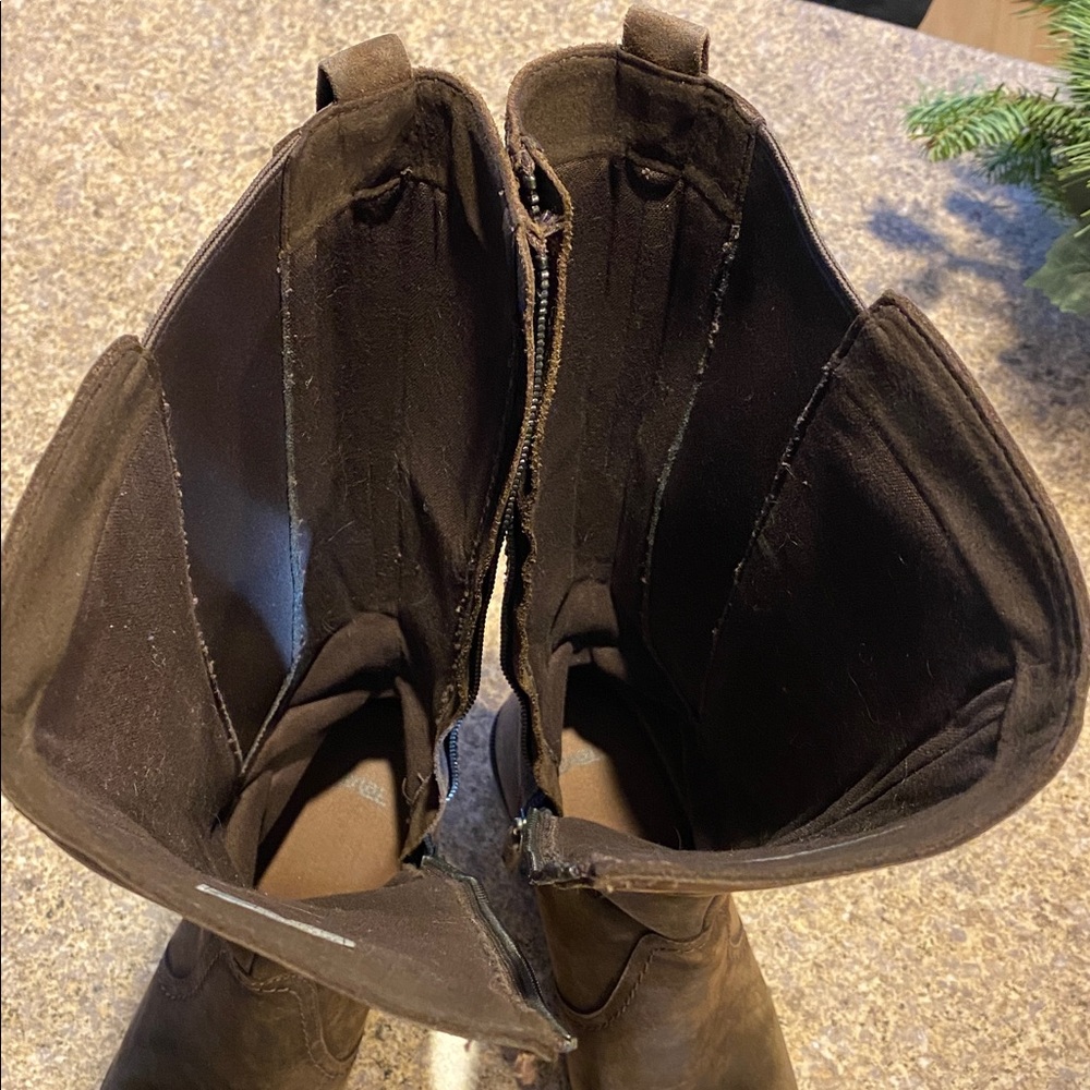Teva Tall Leather Brown Boots Waterproof Casual 7 1103232 Anaya Heeled Heel - Picture 10 of 17